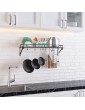 AcornFort® K-1125 Black Metal 90 CM Kitchen Cooking Pot Rack Stand Wall Mounted Pot Pan Saucepan Racks Utensils Hanging Shelf With 10 Hooks - B08RYR816RI