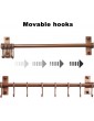 Dseap Pot Rack Pots and Pans Hanging Rack Rail with 8 Hooks Pot Hangers for Kitchen Wall Mounted Antique Copper - B08BFVS1KLC