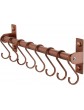 Dseap Pot Rack Pots and Pans Hanging Rack Rail with 8 Hooks Pot Hangers for Kitchen Wall Mounted Antique Copper - B08BFFY1DZW