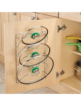 InterDesign Classico Kitchen Cabinet Storage Rack For Pot Pan Lids Chrome - B01MSDJH32Z