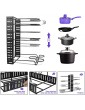 Masthome Pan Rack Organiser,Expandable Pot and Pan Racks for Cupboard with 8 Adjustable Compartments,8-tier Pan Lid Holder for Kitchen Storage,Includes Extra Cleaning Cloths - B09FDWLHP7J