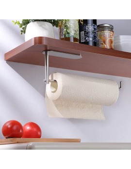 Deprik Kitchen Roll Holder Stainless Steel Paper Roll Holder under Cabinet for Kitchen No Drilling - B08H1N9NN6A