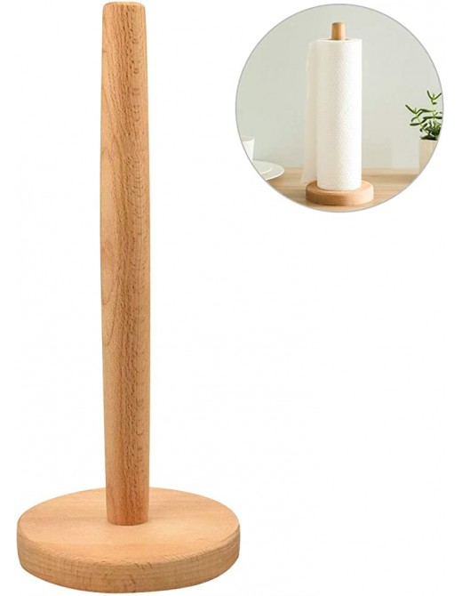 Kitchen Roll Holder Wooden Paper Tower Stand with Anti Slip Pad Round Tissue Paper Roll Holder for Kitchen,Bedroom,Bathroom,Thread Sewing31 x 13 cm - B088FK3MGHX