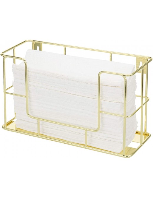 MyGift Modern Brass Tone Metal Wire Commercial Wall Mounted or Tabletop Paper Folded Towel Holder Dispenser Rack - B08CQ6NT1MQ