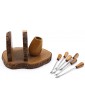 ART ESCUDELLERS Olive wood NAPKIN AND FORK HOLDER with 6 cocktail sticks handmade and perfect for aperitif. 5,31 x 3,94 x 3,35 - B072BXBXP2Z