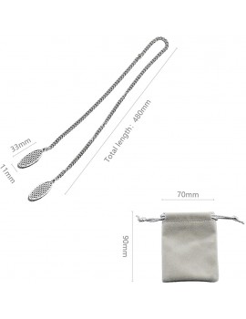 Demason [4 Pcs] 48cm 19inch Stainless Steel Chain Napkin Clips Towel Apron Bibs Chain Metal Napkin Fixing Clip Napkin Holder Napkin Lanyard Neck Strap for Elder Adult Child - B08GRJ84N8J