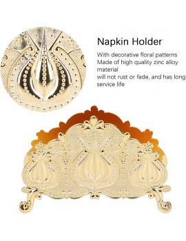Napkin Holder Paper Serviettes Holder Gold Decorative Napkin Dispenser Organizer Zinc Alloy Modern Table Decor for Home and Kitchen 12.8 x 3.8 x 8.8cm - B08YYX4WHJQ