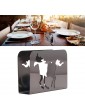Upright Napkin Holders Metal Napkin Holder Cutout Pattern Stable Bottom Easy to Clean for Restaurant for KitchenSilver Black - B0B2N13W9ME