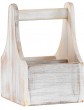 White Washed Wooden Storage Caddy Condiment Sauce Bottle Holder Napkin Cutlery Pub Bar Table - B09LRLKJS1F
