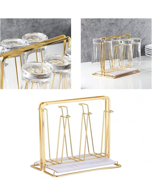 Berealta Luxury Gold Cup Drying Rack Stand Iron Cup Drainer Holder Tree for Mug Glass - B09Y2965BCM