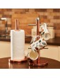 Brushed Stainless Steel Mug Tree and Kitchen Roll Holder Copper - B0912C2Q51G