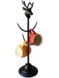 Creative Wrought Iron Deer Mug Tree with 4 Hooks Rustic Freestanding Holder Coffee - B08QW4J1XME