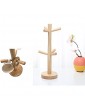 Lmsoed Mug Holder Tree Coffee Mug Tree Holder for Counter Wooden Countertop Mug Tree with 6 Hooks for Countertop Also as Bracelet Jewelry Holder Hair Tie Holder Stand - B0B154QC92E