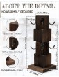 PUERSI Coffee Mug Holder for Counter Rustic Solid Wood Mug Tree Farmhouse Wooden Coffee Cup Rack Distressed Mug Stand with 8 Hooks Rustic Brown - B0992DBV1MG