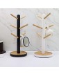 SAKASO Wooden Mug Hanging Display Rack Drinkware Shelf with 6 Hooks Tree Shape Wood Coffee Tea Cup Storage Holder Stand Black - B09PN1D2CTZ