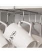 Under Shelf Cabinet Mug Rack | Cupboard Storage Saver & Holder | Chrome Rack with Hanging Hooks for Mugs | Kitchen Drinkware Organiser | M&W Small - B08D3XCCM1J