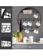 Wall Mug Holder 23 Black Hand-Forged Round Mug Rack with 13 Cup Hooks for Mugs Teacups Kitchen Utensils Cup Holder and Hanger for Display and Mug Storage - B08CXWMF5QY