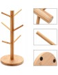 Xample® 6 Hooks Tree Shape Wood Storage Rack Tea Cup Key Storage Holder Stand Home Kitchen Mug Hanging Drinkware Display Shel - B099QXVMHRD