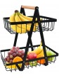 2-Tier Fruit Basket,Fruit Bowl Holder Bread Basket Vegetable Rack Detachable Fruit Holder for Fruit Vegetables Snacks in Home Kitchen Office，with Screwdriver - B0999H9C38T