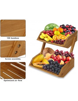 2-Tier Fruit Holder Vegetable Bread Storage Stand,Fruit Basket for Kitchen,Home,Office,Dining Room,Supply Room and Guest Room Need Assemble - B08JHPF2ZNX