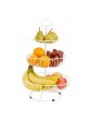 3-Tier Decorative Display Fruit Basket Cream White 46 cm Tall - B01D8BVHLSI
