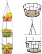 3 Tier Hanging Fruit Basket Vegetable Hanging Baskets Fruit Bowl Kitchen Handmade Storage Basket Kitchen Storage Organizer for Fruit Vegetable Plant Flower - B096BD3RVXD