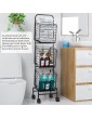 COVAODQ fruit vegetable trolley Stackable Fruit and Vegetable Basket Stand Metal Wire Snack Organizer Shelf on Wheels with 4 Baskets Serving Cart Kitchen Trolley - B09C3CHYW4K