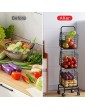 COVAODQ fruit vegetable trolley Stackable Fruit and Vegetable Basket Stand Metal Wire Snack Organizer Shelf on Wheels with 4 Baskets Serving Cart Kitchen Trolley - B09C3CHYW4K