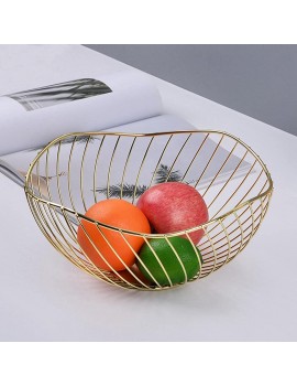 Fenteer Iron Fruit Basket Candy Storage Serving Tray Vegetable Holder Rack Fruit Bowl for Restaurant Decor Gold - B0B25KCTM6H