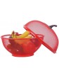 Fruit Bowl Basket Red Apple Shape Mesh with Lid Space Saving Vegetable Storage Holder Rack Kitchen Dishwashing Drain Basket - B09JX19KMTC