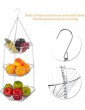 Hanging Baskets 3-Tiers Hanging Fruit Basket Fruit Bowl with Ceiling Hook Space Saving Vegetable Storage Basket Iron Wire Storage Stand for Kitchen - B091Q1T5L8G