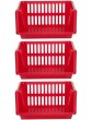 Multi-Purpose Plastic Stacking Storage Basket Rack Stand Stackable Shelves Large Baskets for Vegetable Fruit Food Stationary Organize Stand Racks 35cm Red 3 Tier Stacking Basket - B09XKK2VBZR