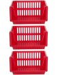 Multi-Purpose Plastic Stacking Storage Basket Rack Stand Stackable Shelves Large Baskets for Vegetable Fruit Food Stationary Organize Stand Racks 35cm Red 3 Tier Stacking Basket - B09XKK2VBZR
