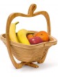 Relaxdays Foldable Apple-Shaped Basket: 30 x 27 x 22.5 cm Folding Bamboo Fruit Bowl Holder Basket And Cutting Board Wooden Fruit Bowl With An Apple-Design Natural Brown - B019598DXMZ