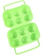 Anjing 1Pc Egg Container Portable 6 Eggs Slots Plastic Eggs Container Egg Holder Tray Storage Case with Handle Green - B08JLTQ2VWU