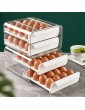 Audson Eggs Holder Storage Boxes for Kitchen Fridge ,Drawer Type Double-Layered Plastic Egg Baskets Holders Houses Storage Organisers 2x16 Egg Tray Storage Box Dispenser 32 Eggs - B09K5D2JLYR