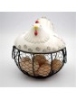 Chicken Shape Ceramics Metal Egg Basket Decorative Kitchen Storage Baskets Holder Rack - B07B3198CWT