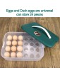 Egg Holder Egg Storage Box Covered 24 Girds Refrigerator Stackable with Handle Large Capacity Egg Trays Hanging Drawer Fridge Plastic Portable Egg Baskets Box Rack for Kitchen Outdoor Camping Picnic - B09W2HRPJGU