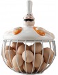GAOYH Fresh Egg Holder Countertop Bakers-shaped Egg Basket Black Steel Wire Egg Storage Basket with Egg Beater Egg Separator Bamboo Tray - B096FWZ3YKW