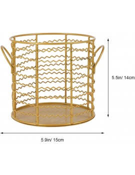 NENYAO Black Wire Egg Storage Basket with Handle Iron Vegetable Tray Egg Container for Kitchen Home Living Room-Gold - B0B2FYW723H