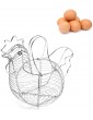 Pkge Chrome A Plated Chicken Shaped Wire Egg Storage Basket Holder Rack Table Top Snacks Organizer Kitchen Gadget- Store 24 Eggs - B00HS1CDMML