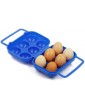 Plastic Egg Storage Box Portable Folding Egg Carrier Holder Storage Container for 6 Eggs Blue Home Supply - B08Y8RNHW6F