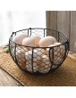 VANRA Egg Basket Metal Wire Egg Storage Basket with Handle for Carrying and Collecting Chicken Eggs Fruits Food Black - B08XMHMFM5A