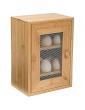 Vencier Bamboo Cabinet Cupboard Egg Storage Holds a Dozen x12 Eggs 2 Shelves with 6 Slots Each. Wire Mesh Door Panel. Egg Holder Storage Box Crate Shelves - B08BNGDYPFI