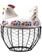WJJ Egg Storage Basket Iron Egg Basket Snack Basket Fruit Basket Ceramic Decorations - B09ZNWCZXZG