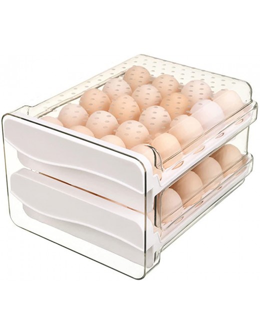 XUBX 2 Layer Egg Holder Egg Storage Case for Refrigerator 40 Grids Egg Organizer Pull Out Kitchen Egg Storage Rack Egg Baskets Egg Rack Fridge Freeze Egg Cabinet for Home Restaurant - B09QFH7N7SB