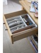 Addis Premium Soft touch 6 Compartment Cutlery Drawer Organiser Tray White and Grey 6 Sections - B004WCKUU2E
