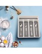 Dire-wolves Silverware Tray,Drawer Organiser Cutlery Utensil Tray With 4 Compartment Holders White Grey 28.432.24.7cm - B07TQLS55ND