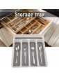 Dire-wolves Silverware Tray,Drawer Organiser Cutlery Utensil Tray With 4 Compartment Holders White Grey 28.432.24.7cm - B07TQLS55ND
