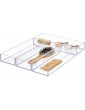 iDesign 49660 Drawer Organiser Tray Medium-Sized Plastic Drawer Insert for Kitchen Utensils or Makeup Works Well as an Accessories Organiser Tray Clear 10.2 x 30.5 cm - B00O9NDH8GD
